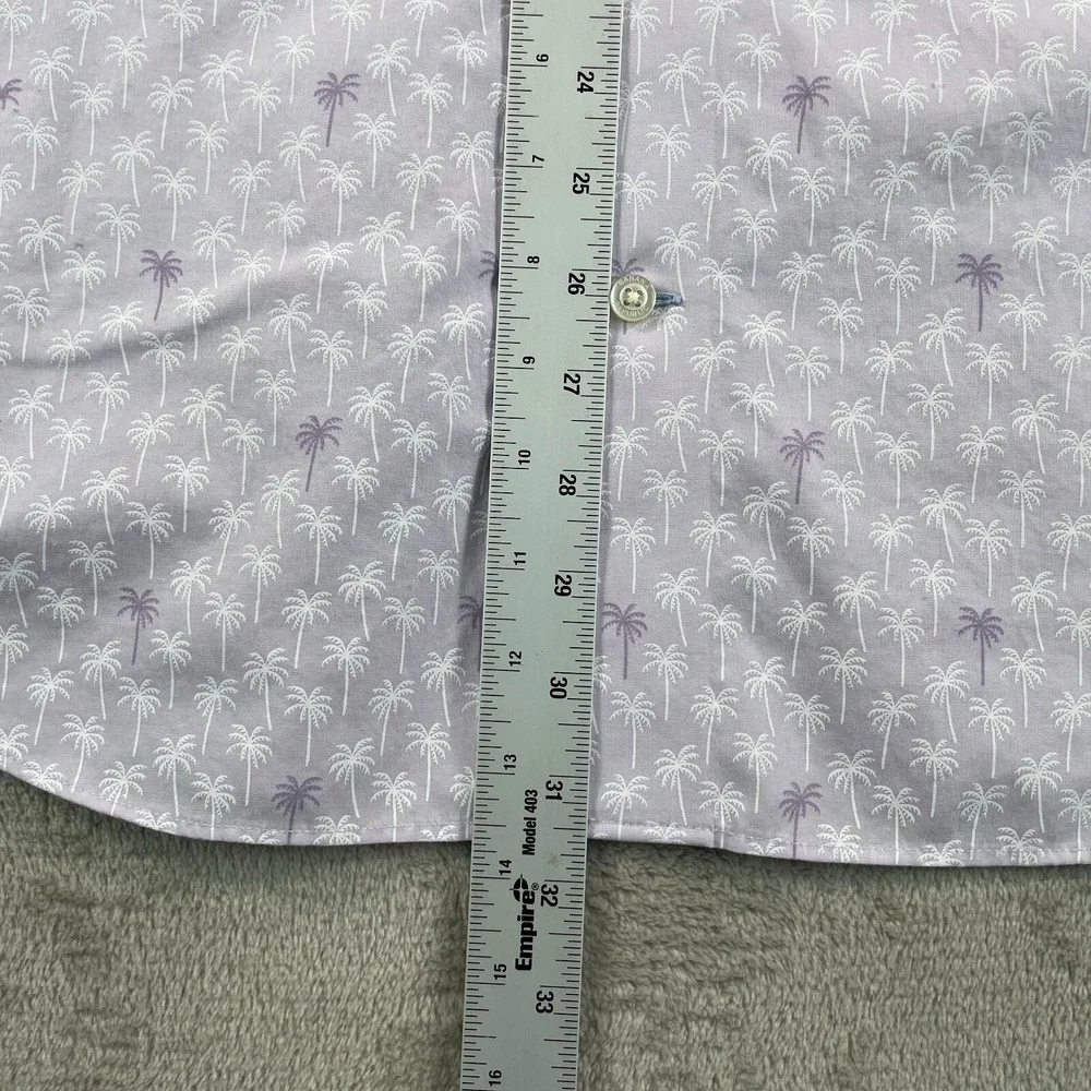 Banana Republic Slim Fit Shirt Men Large Lavender Palm Trees‎ Non Iron LS NWOT